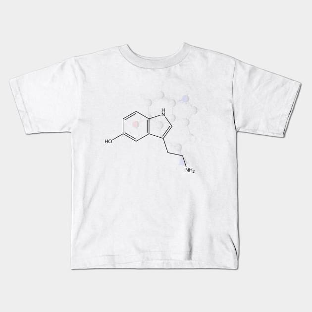 Serotonin Molecule Kids T-Shirt by ChemECool